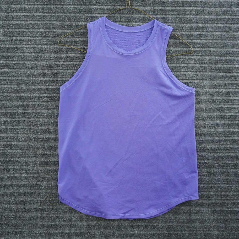 Lululemon Tank Top Womens 4 Purple Activewear Mesh Back Reflective Trim